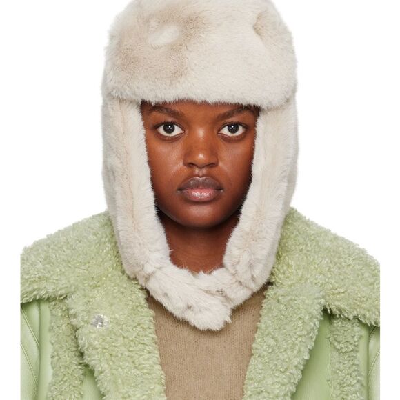 Stand Studio Off-White Faux Fur Coat - Picture 1 of 8